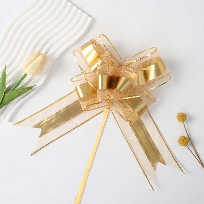 Transfronterizo grande 70 color metálico nieve arco brillante mano embalaje de regalos de flores de Navidad