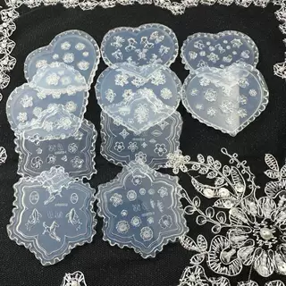 宝石宝马锦鲤模具美甲蝴蝶结3D硅胶软糖雕花胶模板蝴蕾丝美甲模具