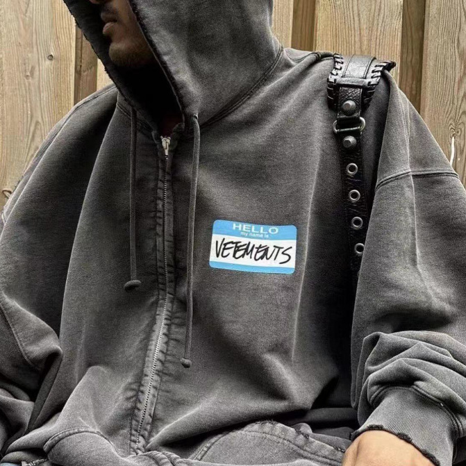 Cross-border VTM Vite Cute Zipper Sweatshirt Hoodie High Street Trendy Versatile Fashionable Loose Hoodie for Men and Women Same Style