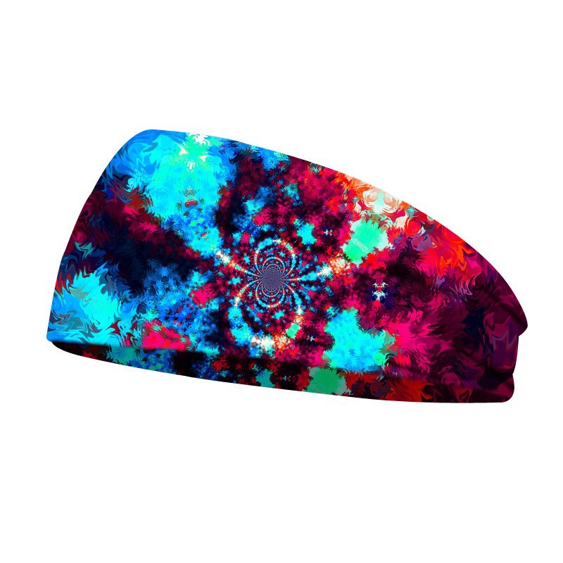 Nueva moda impresa elástica absorción de sudor turbante de cabello de yoga deportes para hombres y mujeres amplio borde tocado fuente fábrica al por mayor