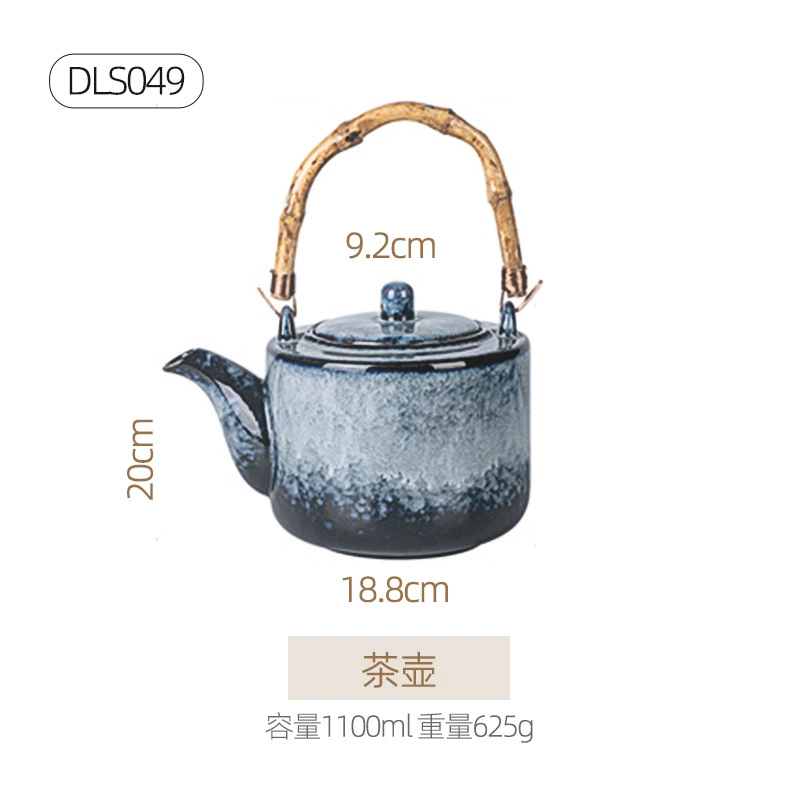 Ceramic tableware set, Japanese retro marble glaze, premium light-luxury design
