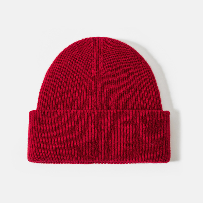 外国貿易越境発送 二層純毛ニット帽 男女兼用 秋冬万能 防寒 耳当て付き 保温 ウール帽子