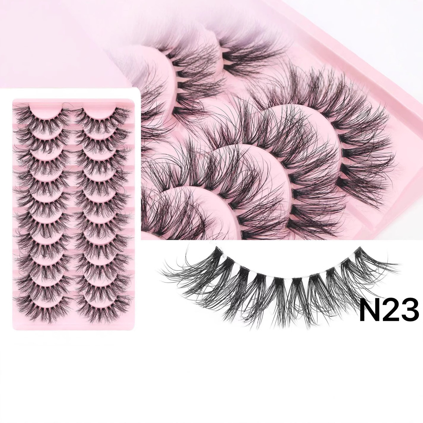 Pestañas postizas de dibujos animados de Venta caliente transfronteriza pestañas de simulación natural sucia pestañas rizadas pestañas postizas gruesas