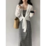 条纹松弛江左休闲连衣裙