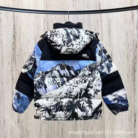 蒙口羽绒服立领轻薄Padded Corduroy男女款条纹羊毛拼接夹克外套
