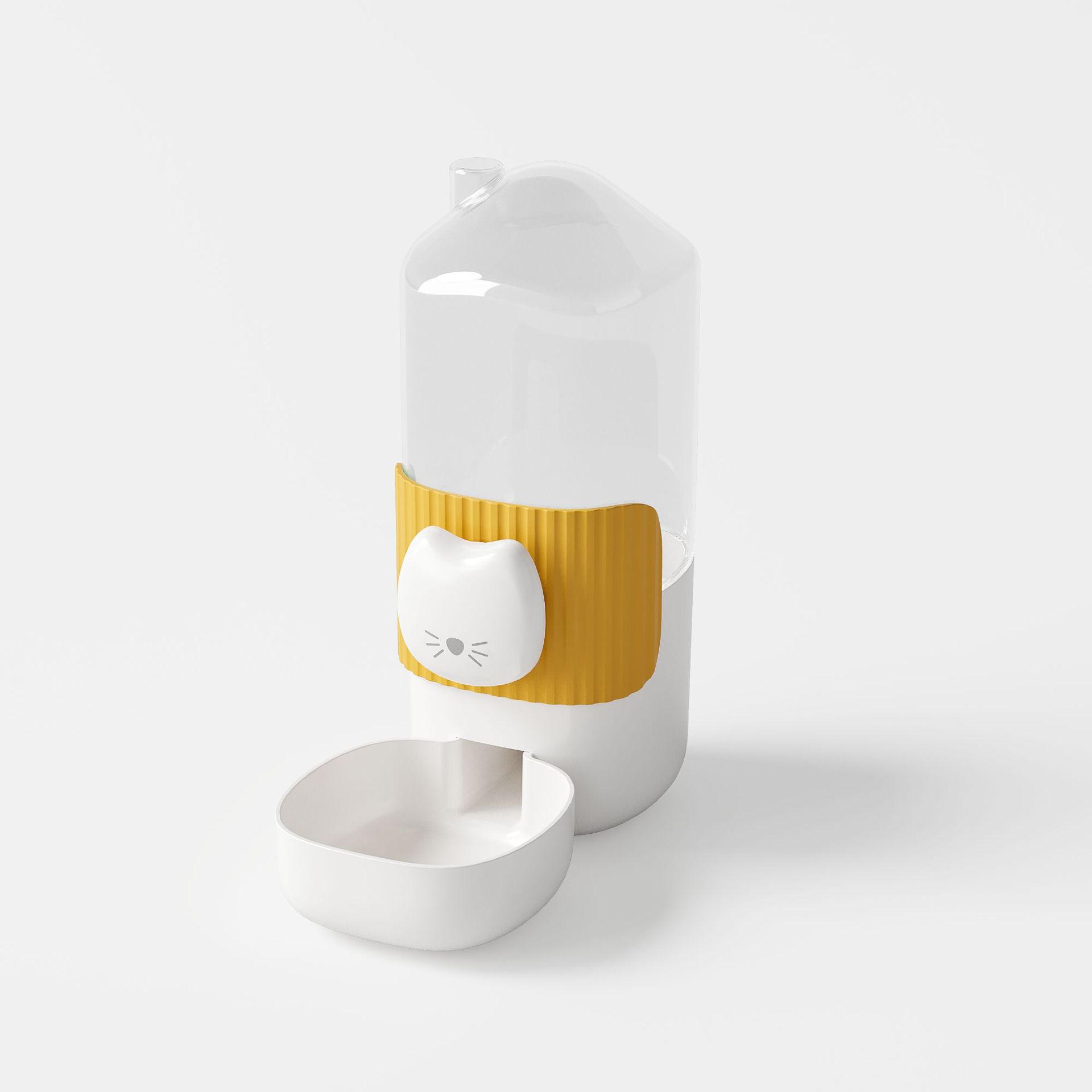 우유 노란색 마시는 분수