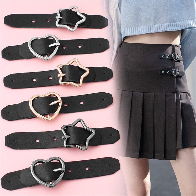 Free nail leather buckle removable adjustment buttons pleated skirt buttons decorative belt buckles sleeve neckline to DIY