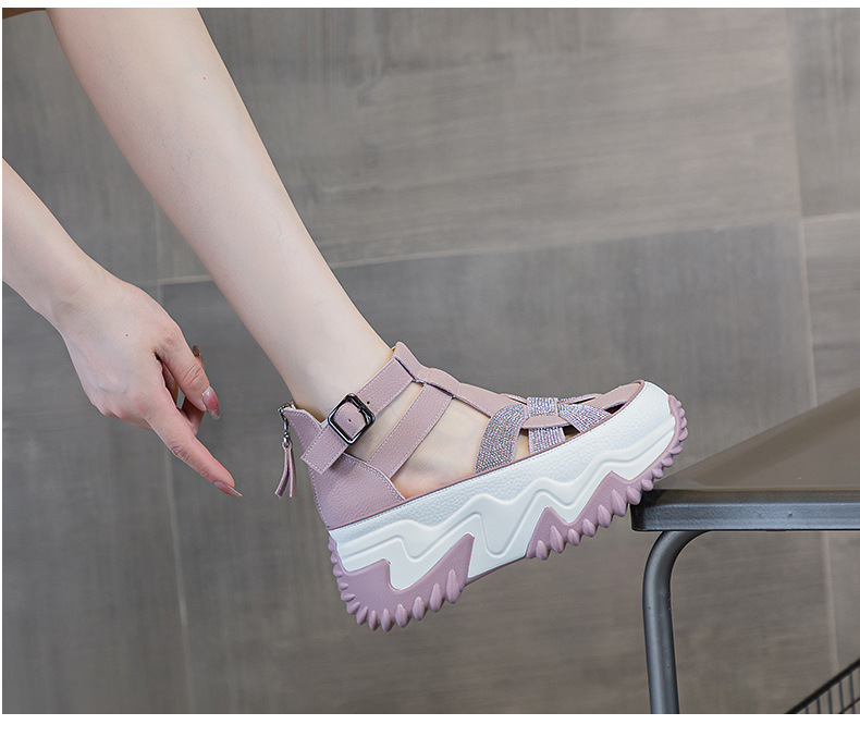 Sandal nữ đế giấu gót mùa hè 2026 khoét lỗ đính đá phong cách La Mã mũi kín — M2333 màu vàng, M2333 màu trắng, M2333 Màu Đỏ, M2333 màu xanh lam chi tiết 33