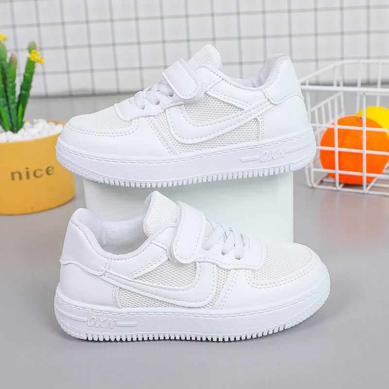 Campus small white shoes 2023 new boys shoes girls low leather performance white soft bottom light sneaker