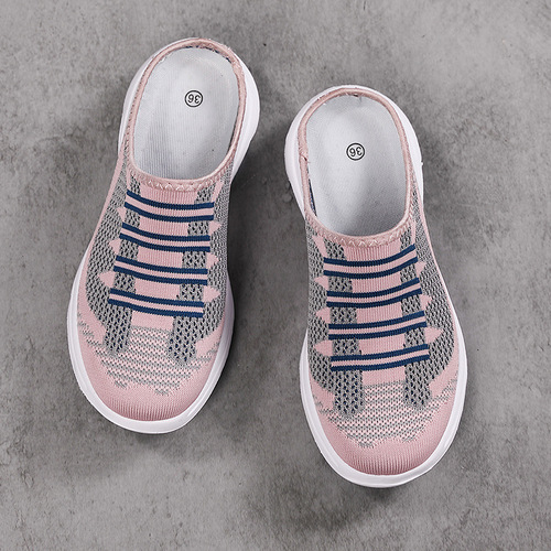 2024 summer women's outdoor half-mug casual outdoor shoes cross-border beach lazy slip-on breathable mesh shoes