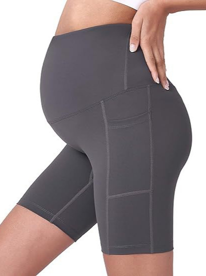 ヨーロッパとアメリカの越境販売向け、妊婦用ショートパンツ、ハイウエスト、スポーツ、腹部サポート、ヒップアップ、レギンス、ヨガパンツ、ポケット付き 5inchと8inch|undefined