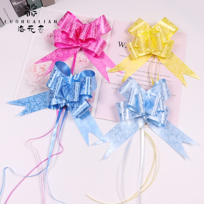 Spot al por mayor 50 # dibujo de flores impresa en color arco de rosa patrón de boda artículos de decoración de automóviles de boda dibujo de flores