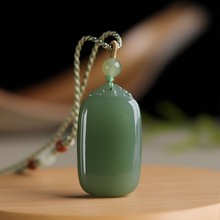 天然和田玉无事牌玉石吊坠编织绳项链女2025新款小众锁骨链女款