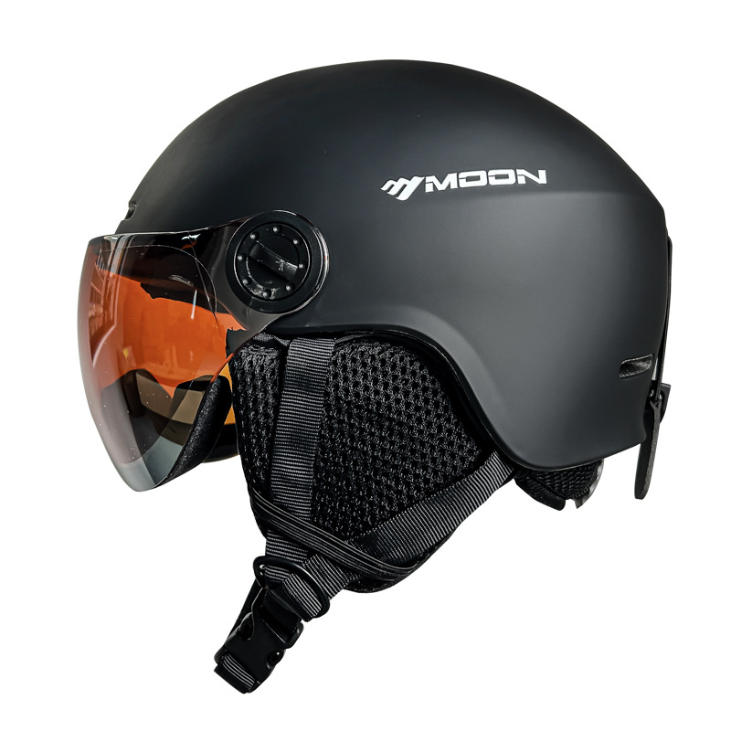 Moon Neues Modell mit integrierter Skibrille, Skihelm für Damen und Herren, Schutzausrüstung_voghion.com