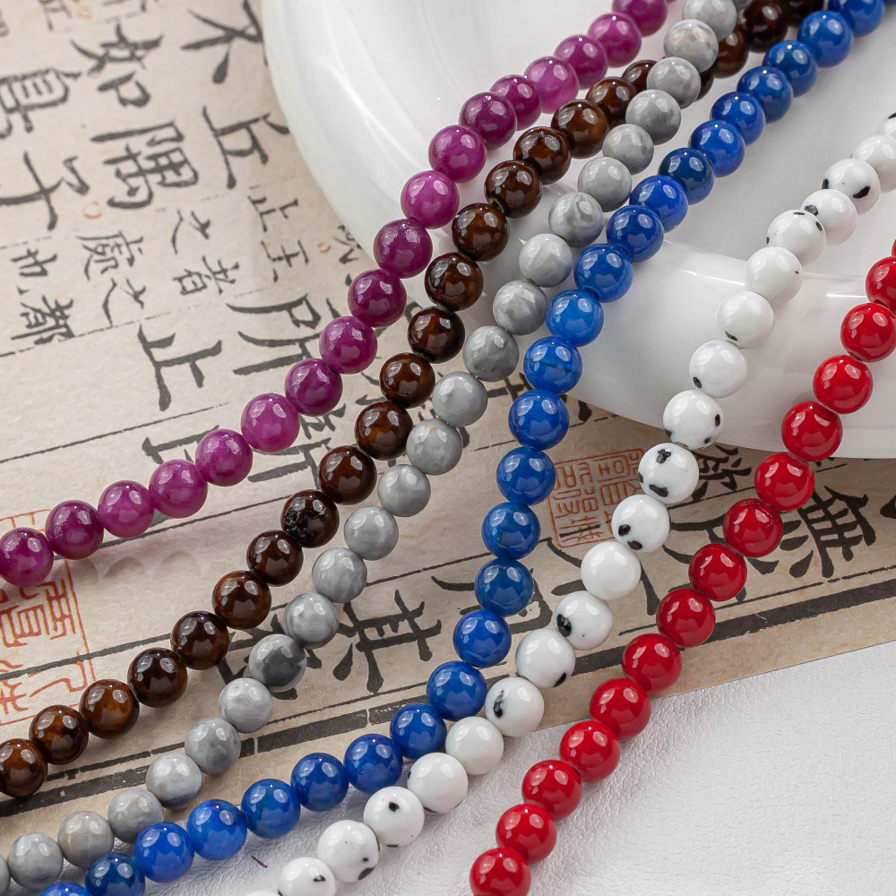 5g Weight Beads Jewelry Making Type 10 PCS/Package 20 PCS/Package Diameter 4mm Diameter 6 Mm Diameter 8mm Natural Stone Jade Geometric Polished DIY Jewelry Accessories Beads