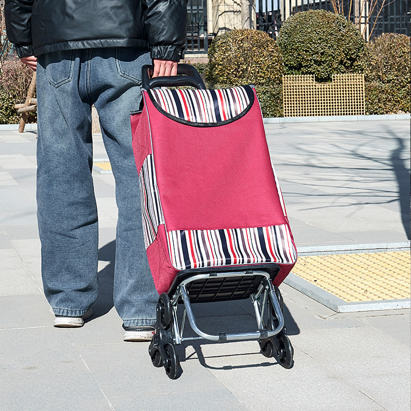 Carrito de compras portátil doméstico escalera pequeña carro de tracción de mercado de verduras de personas mayores carro de compras de verduras plegable carro de tracción ligero