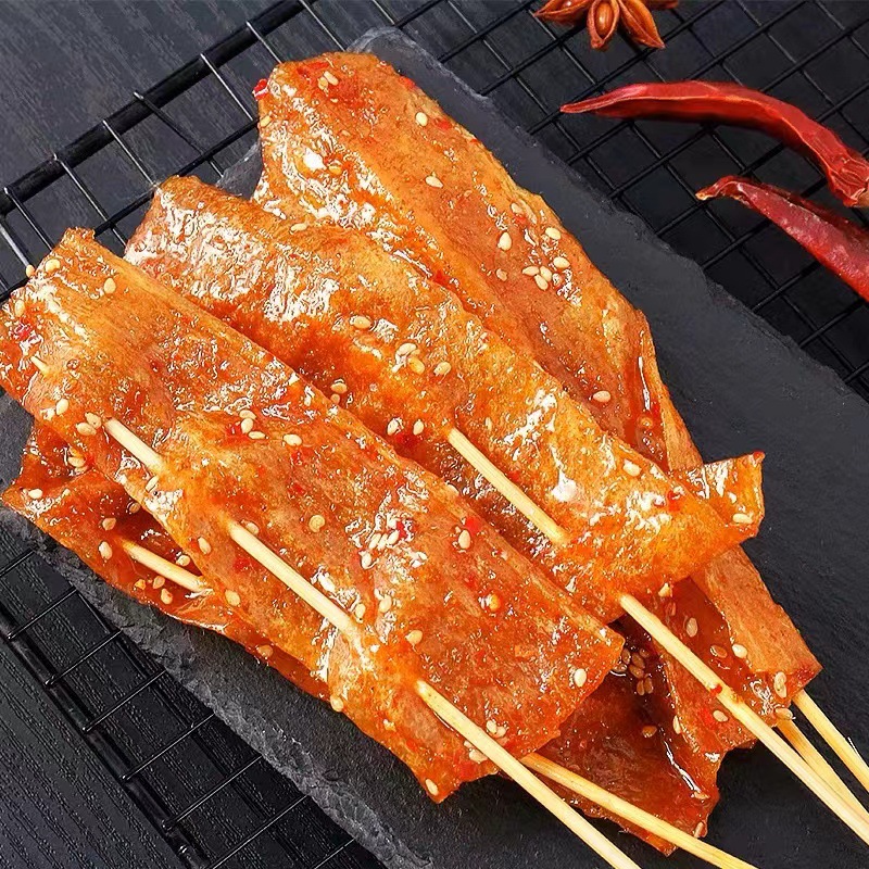 Yutongle Traditional Big Skewer Beef Snack, Bucket-Style Spicy Beef Snacks, Nostalgic, Large Spicy Slices, Spicy Vegetarian Tofu Products