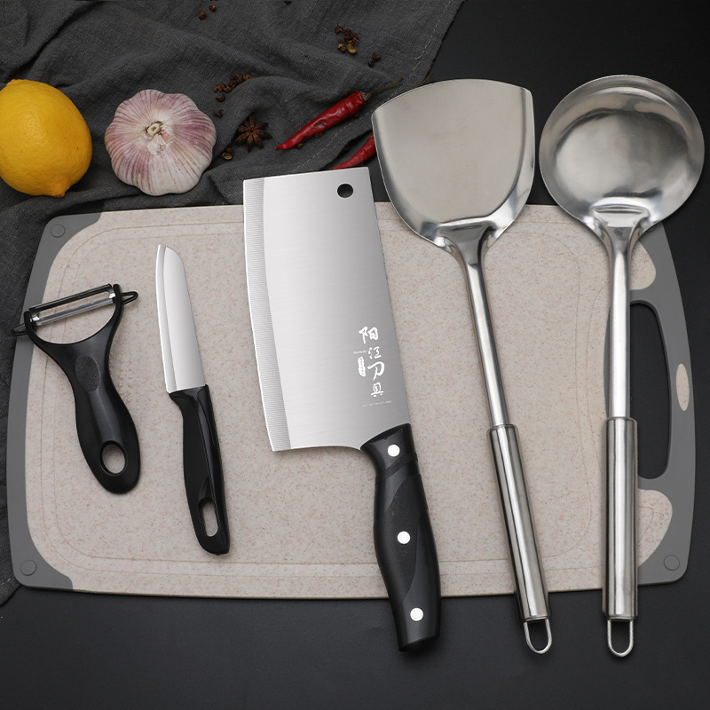 Herramientas de cocina cuchillo de cocina conjunto de tablero de cocina cuchillo de cocina conjunto completo de cocina de acero inoxidable combinación de cuchillo de cocina yunque moldeo por inyección