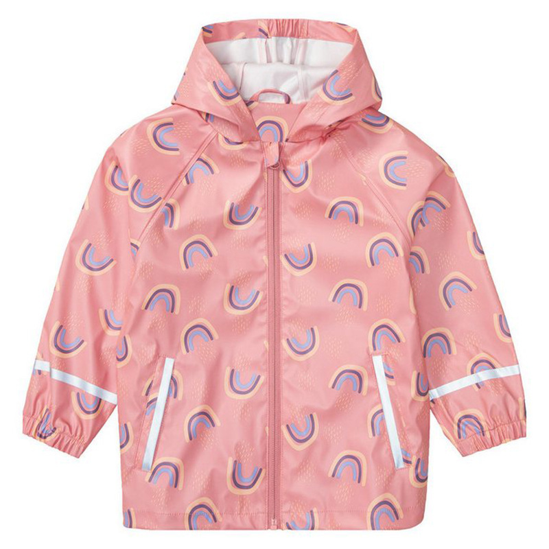 Children's Raincoat Pu Printed Jacket for Boys and Girls, Cartoon Children's Raincoat with Backpack Space, Waterproof Jacket for Primary School Students