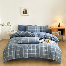 a类全棉四件套加厚纯棉被套南通床上用品纯色床单被罩枕套三件套