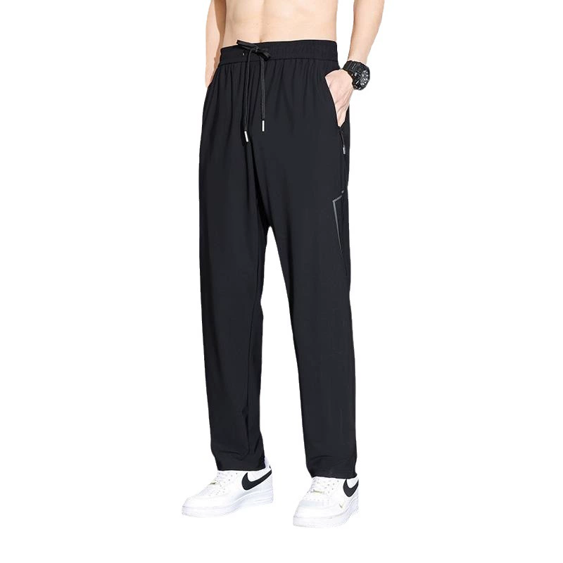 Мужские шелковые летние тонкие быстро сохнущие брюки, свободный прямой покрой