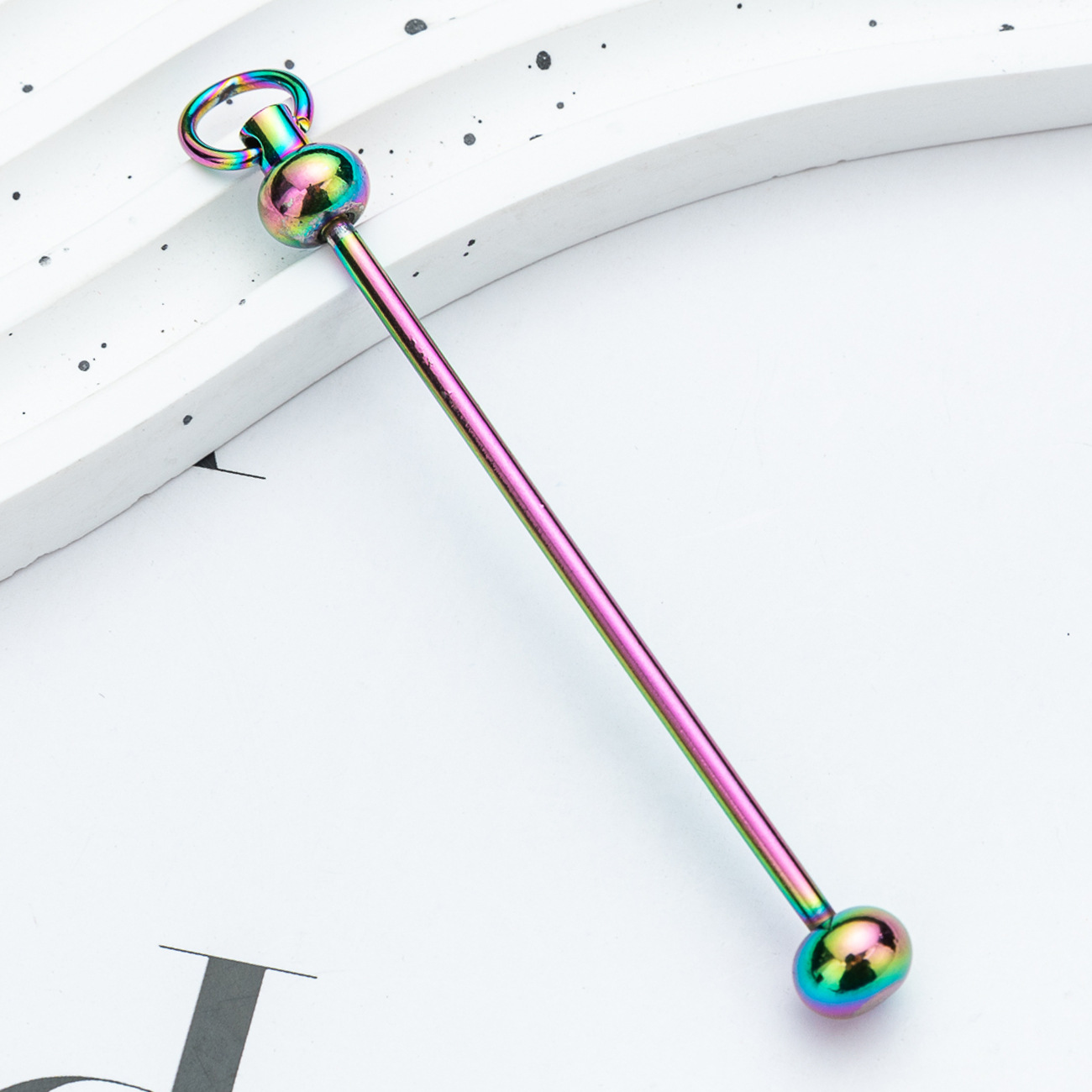 Creativo nuevo poste con cuentas de bricolaje spot color degradado hecho a mano llavero accesorios colgantes al por mayor