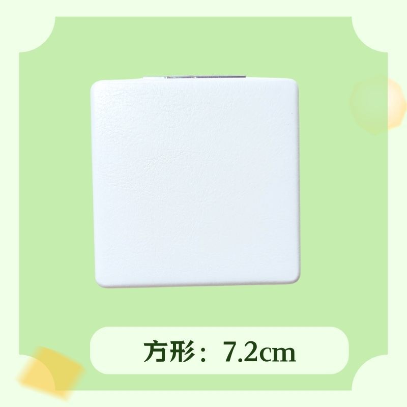 Espejo de maquillaje de cuero personalizado plegable portátil de doble cara mini pequeño espejo personalizado logotipo de dibujos animados alrededor del regalo