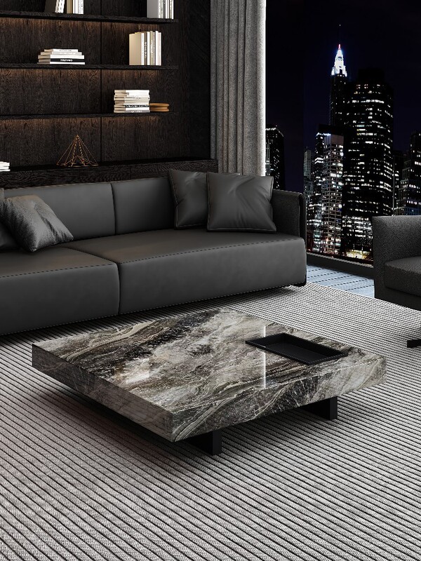 New Italian Light Luxury Modern Minimalist High-end Marble Coffee Table Living Room Household Large and Small Apartment Rock Plate Rectangular