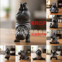 国境を越えた人気のClumsy Yoga Master Hippo かわいい不器用なヨガマスター カバ