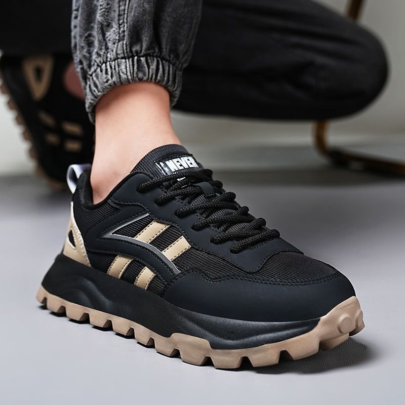 2025 Spring and Autumn Sports Shoes Casual Flyknit Running Shoes Round Toe Korean Style Wide Foot Breathable Men's Shoes Student Military Training Shoes 2025 Spring and Autumn Sports Shoes Casual Flyknit Running Shoes Round Toe Korean Style Wide Foot Breathable Men's Shoes Student Military Training Shoes