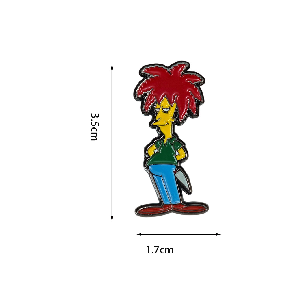 Cartoon Bob Enamel Metal Badge, Fan Collectible Accessory Featuring the Villain Character from the American Tv Series, Fun Pin Decoration