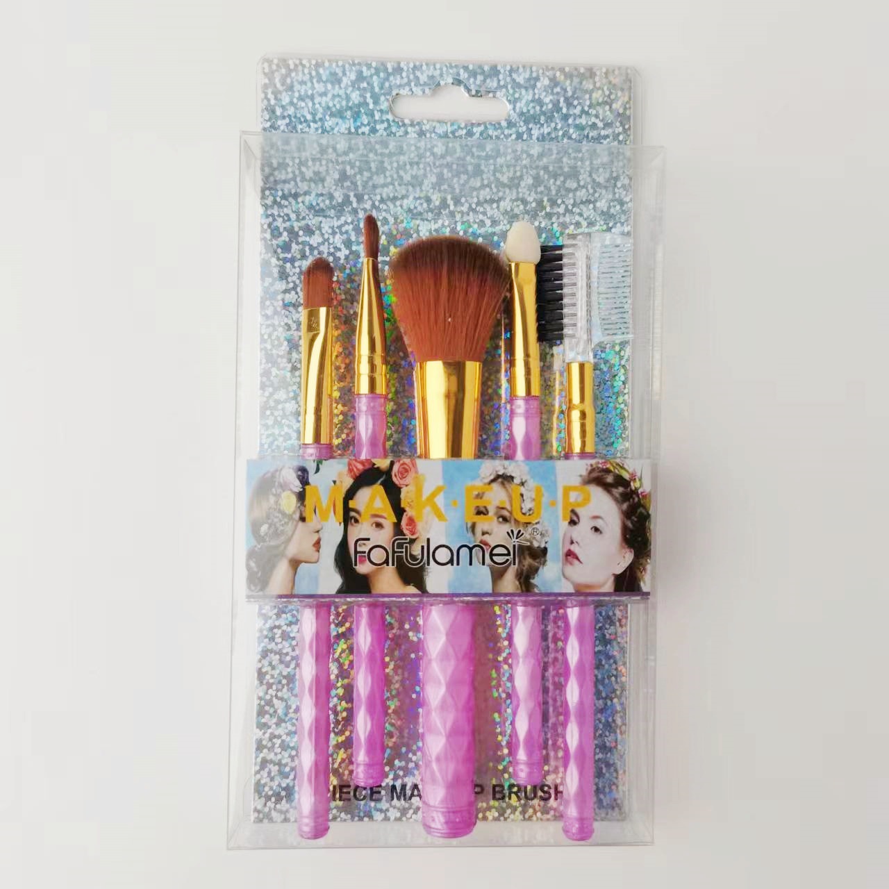 Comercio exterior 5 cepillo de maquillaje conjunto de cepillo de diamantes cepillo de blush cepillo de cejas cepillo de pestañas herramientas de maquillaje buenas cosas