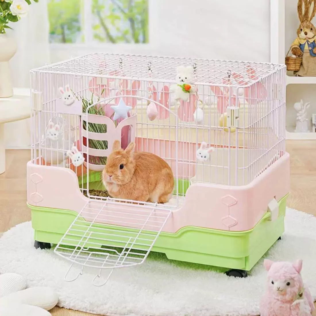 Фархатные когти Когти Лэджу Кролик Клетка анти-опрыскивания мочи Кролик Клетка Семейная крытая специальная большая клетка для домашних животных