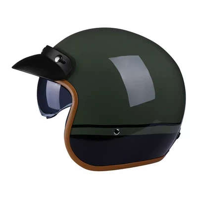 Motosiklet kaskı (dəbilqə) — Motorcycle Riding, Abs Material - avocado-green-hat-brim-3c-certification-m
