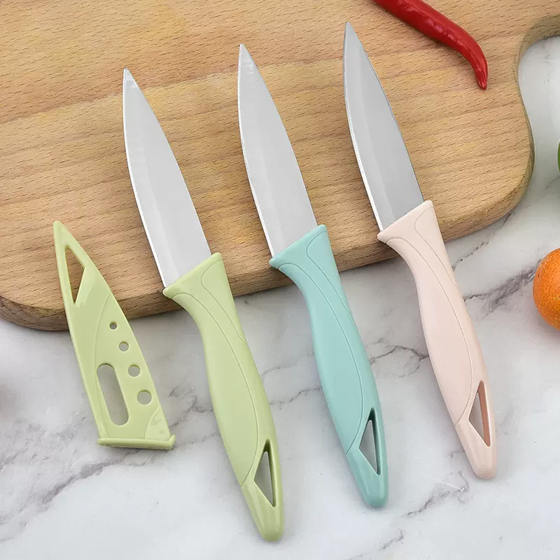 工厂批发水果刀出口东南亚户外便携带刀套轻巧锋利削果皮切水果