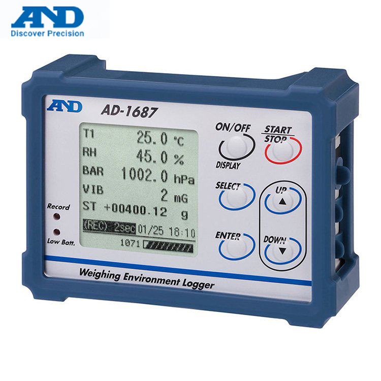 日本AND环境记录仪AD-1687保存天平和秤的测量值以及环境数据