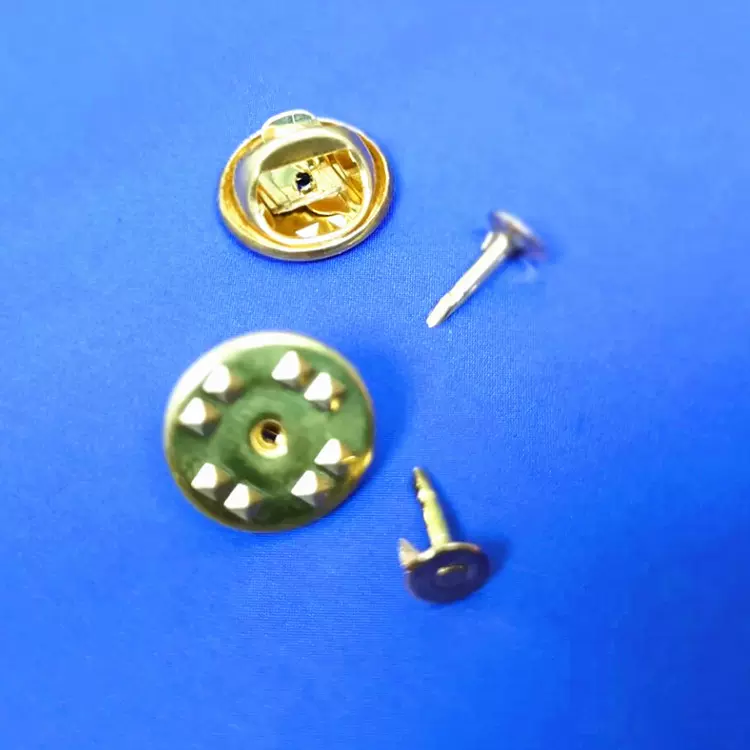 通用款胸针备用扣蝴蝶扣平头卡帽胸章徽章刺马针全铜手工材料配件