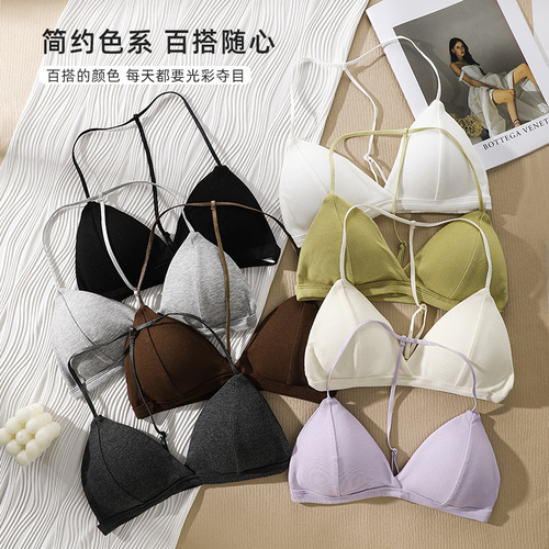 Modal French triangle cup strapless backless bralette seamless one-piece camisole backless summer underwear