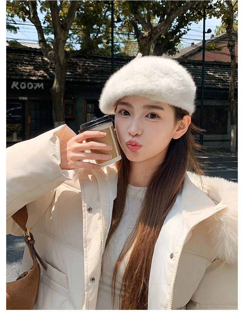 Big fur collar 2024 winter new Korean version loose short clothing cotton women's hooded thickened Down jacket_voghion.com