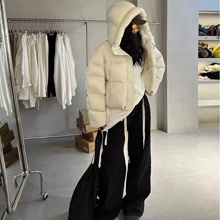 Winter down jacket, ultra light velvet hoody, 2023 collection, increased thickness, for teenagers, duck down