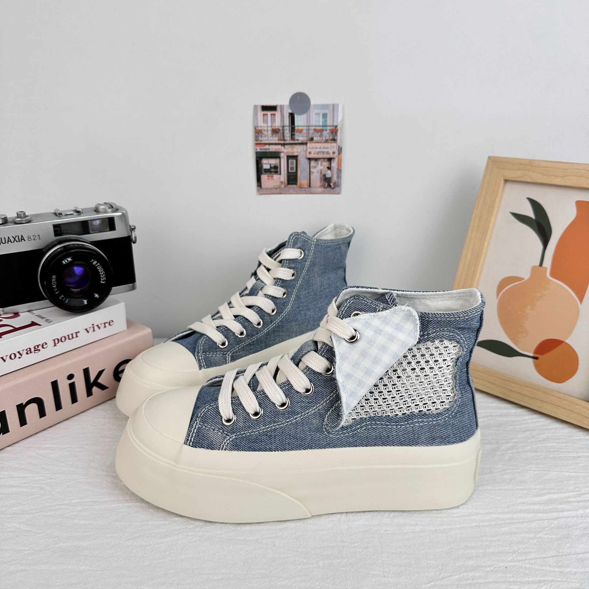 Yuanbo coreano nicho de diseño de zapatos de lona de verano de 2025 zapatos de skate casuales de moda para mujeres con suela gruesa image 4