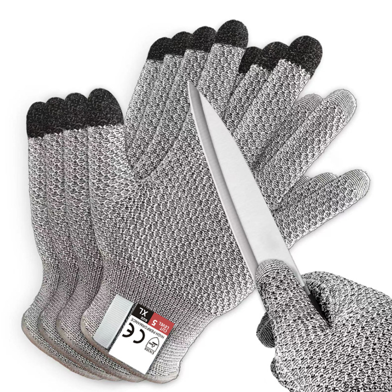 Guantes anti-corte de nivel 5 HPPE anti-mordedura y anti-puñalada matanza EN388 PU mate para matar peces guantes de protección laboral image 27