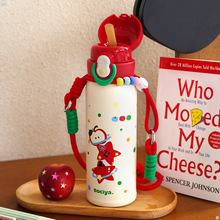 保温杯女高颜值2025新款大容量刻度保冷吸管水杯学生上学弹跳水壶