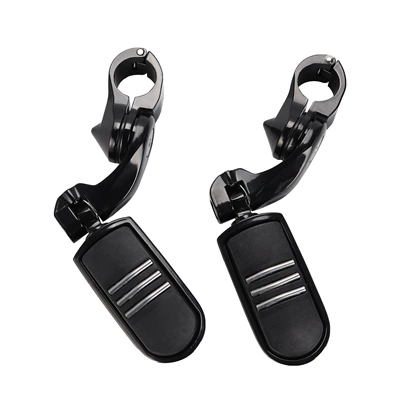 Harley Motorcycle Suitable for Glide Dual-Light Road Cruiser Flagship Model Modified with Guard Bars and Foot Pegs (Motorcycle pedals) - 1-pedal-black-large-pedal-ring-black