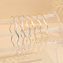 簡約小波浪基礎款細發箍 光面金色發箍髮飾DIY配件材料廠家批發