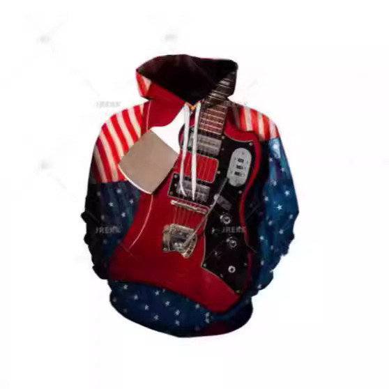 Men's and women's 3D retro graphic guitar hat set includes a unique vest and a non-formal drum kit Men's and women's 3D retro graphic guitar hat set includes a unique vest and a non-formal drum kit