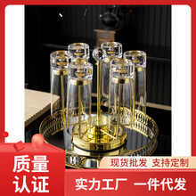 KMN3批发新款金箔高直身玻璃水杯 家用客厅金山厚底高颜值茶杯 耐