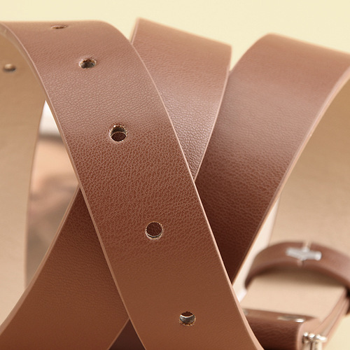 New American retro ins belt women's D-shaped alloy buckle belt men's and women's decorative jeans with women's belt