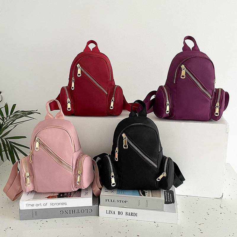 solid color retro backpack