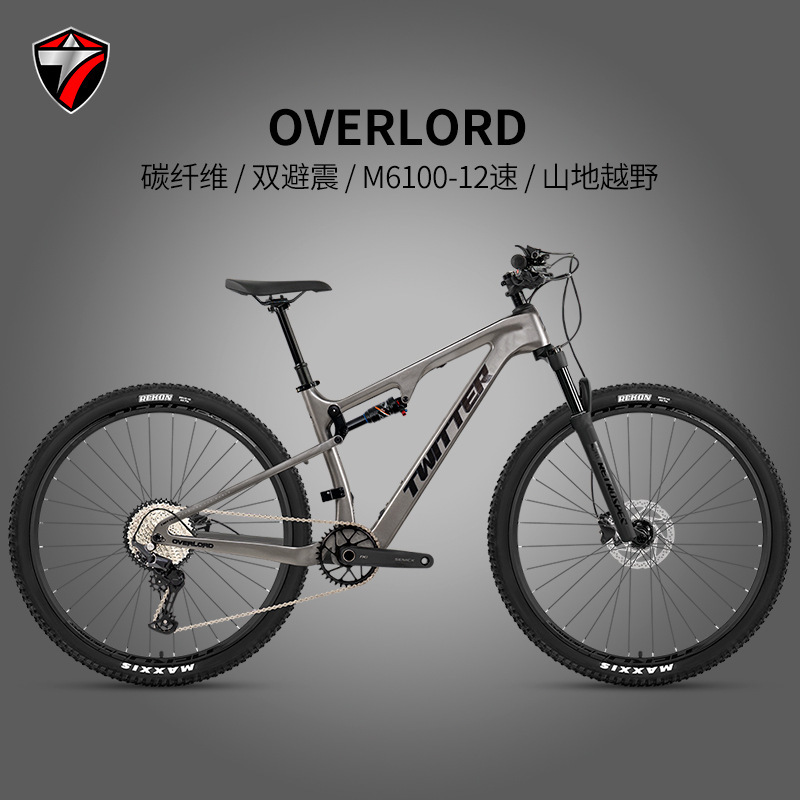 OVERLORD Carbon Fiber Mountain Bike Himano Variable Speed Bike Soft Tail Double Shock-absorber Off-road Mountain Bike